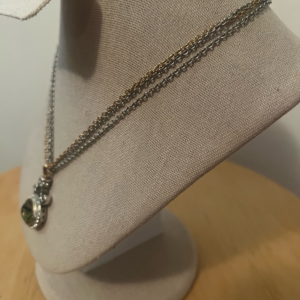 Brighton Lion's Eye Crystal Two Tone Multi Chain Necklace - Picture 7 of 7